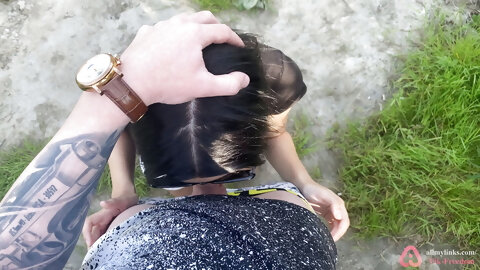 Blowjob and anal sex near the river in the woods with 18 year old teen!