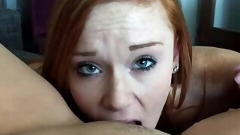 Redhead teen tapes ex gf licking pussy