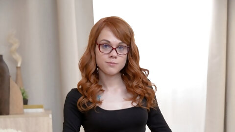 Nerdy ginger schoolgirl Mary Solaris goes anal with her boyfriend